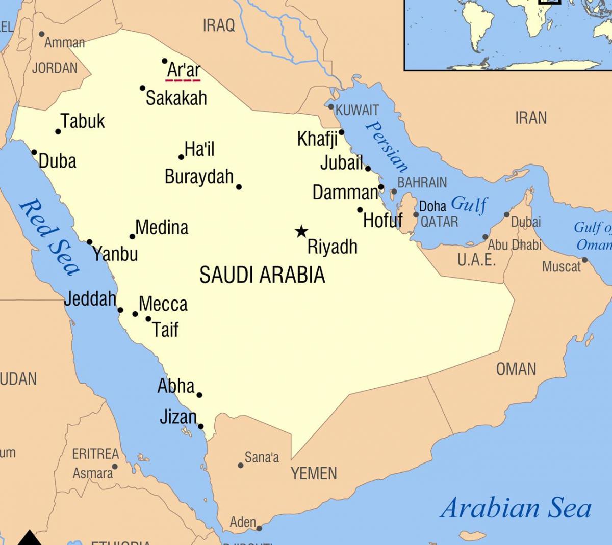 عرعر المملكة العربية السعودية خريطة