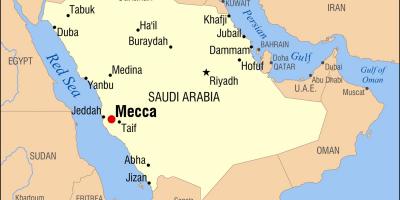 خريطة مكة المكرمة في المملكة العربية السعودية