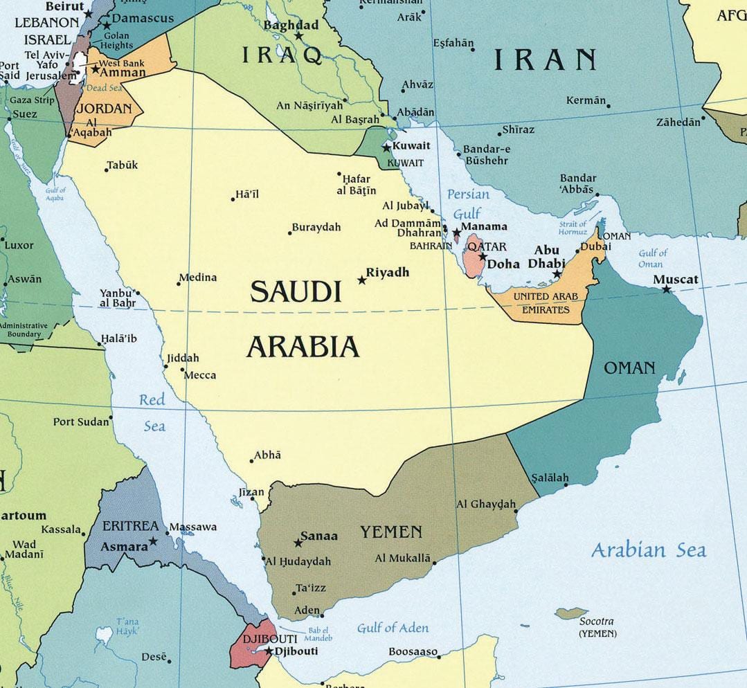 خريطة المملكة العربية السعودية 
