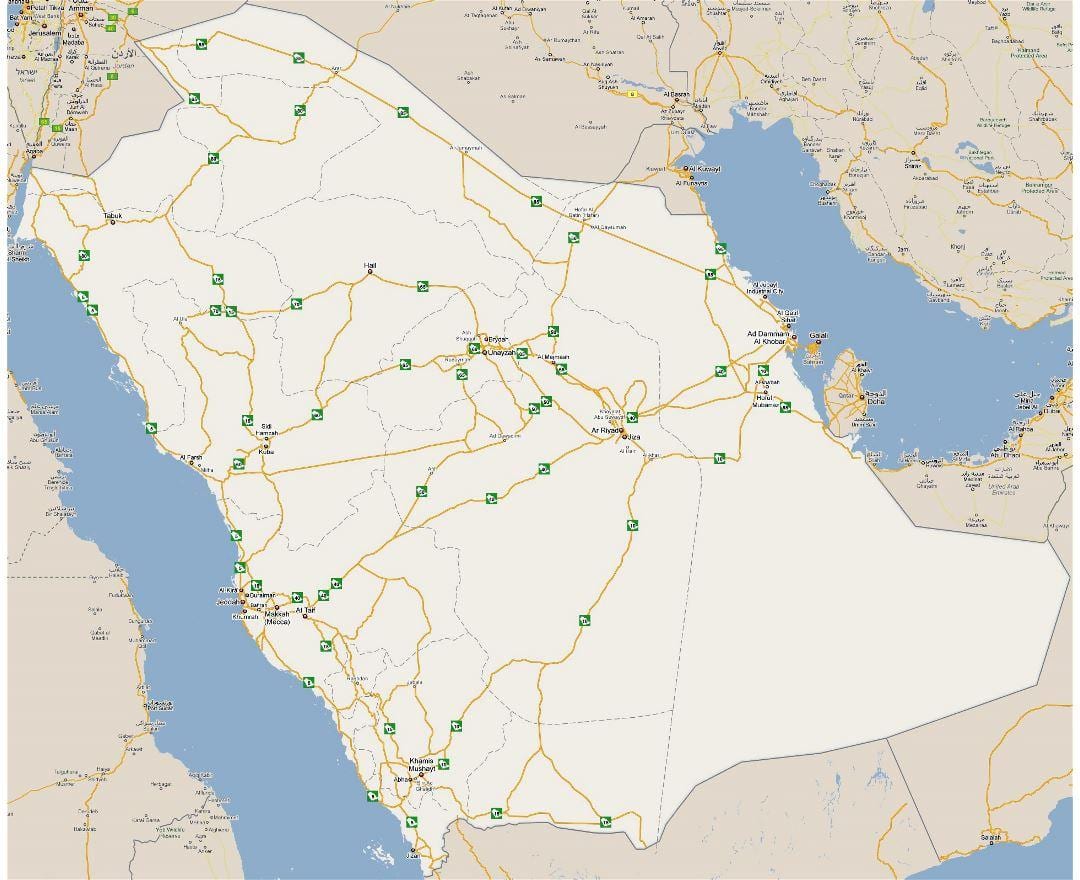 خريطة مفصلة المملكة العربية السعودية