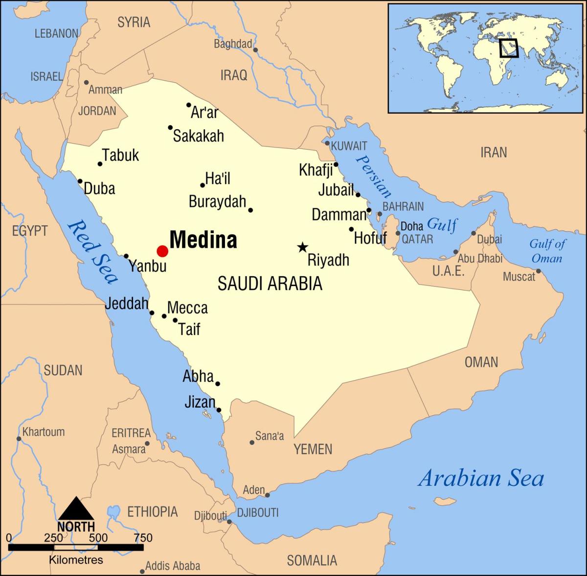 خريطة المدينة المنورة المملكة العربية السعودية