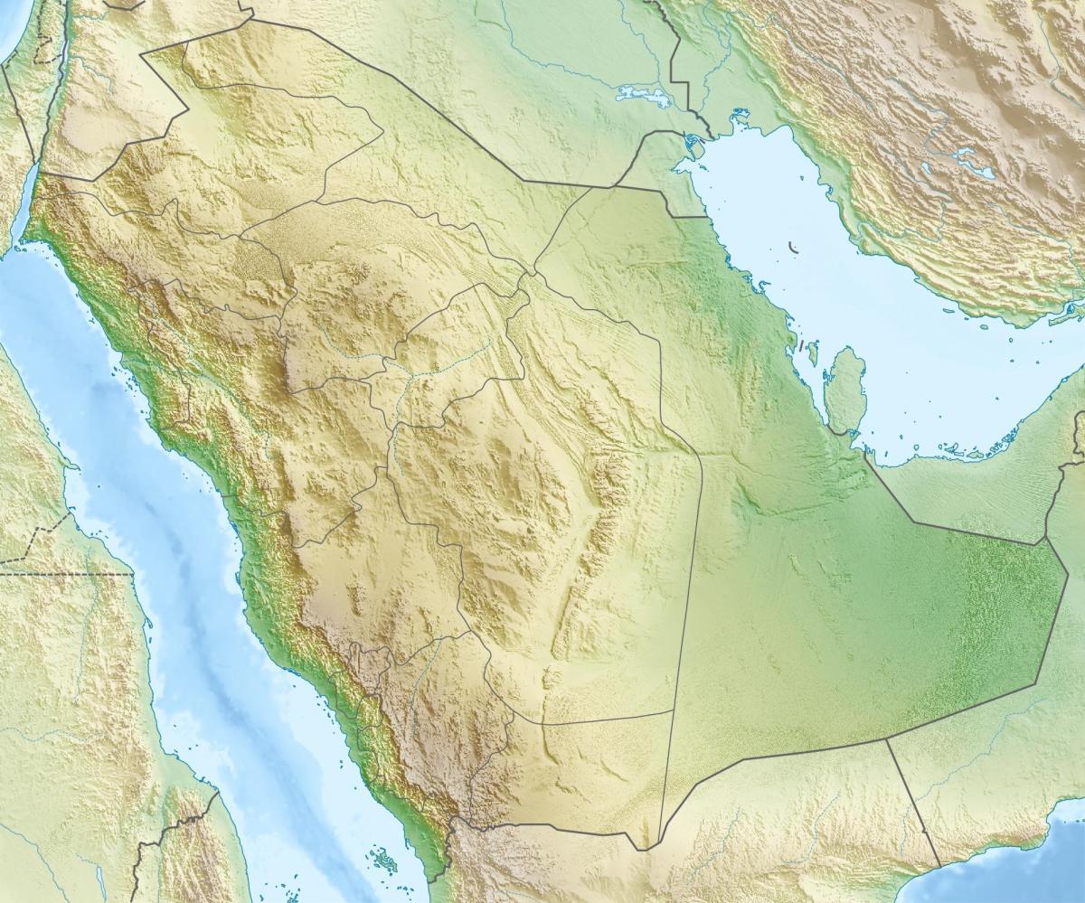 خريطة المملكة العربية السعودية الجبال