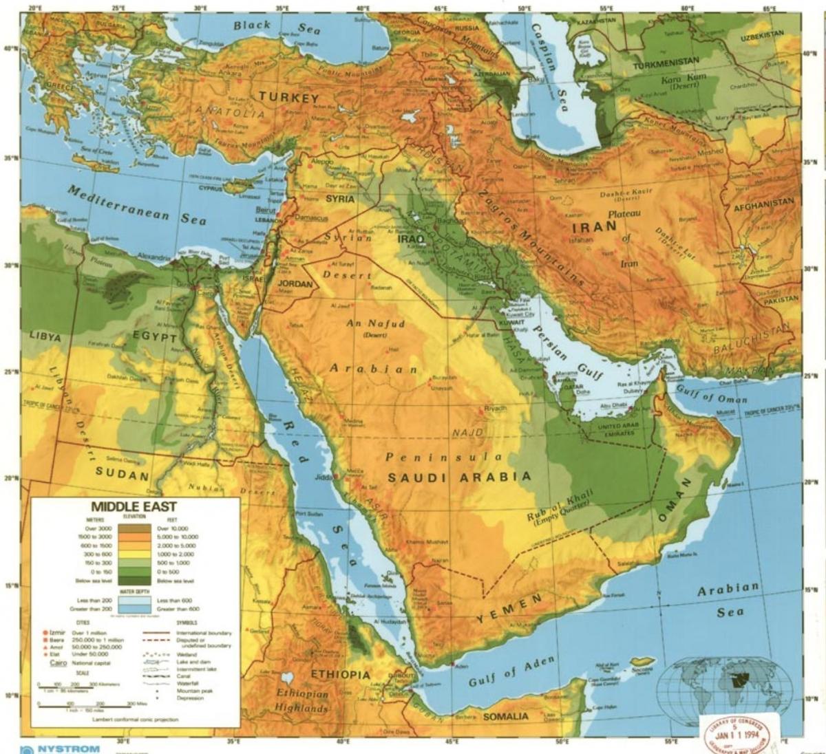 خريطة المملكة العربية السعودية الصحراء