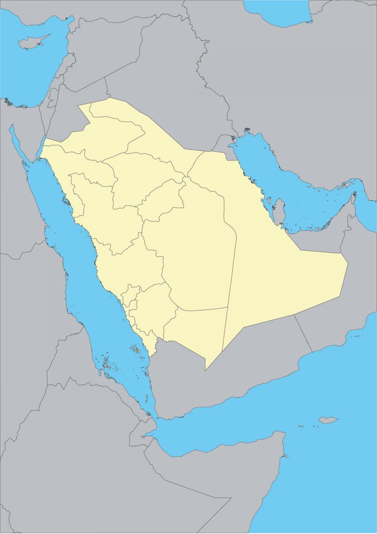 خريطة المملكة العربية السعودية فارغة
