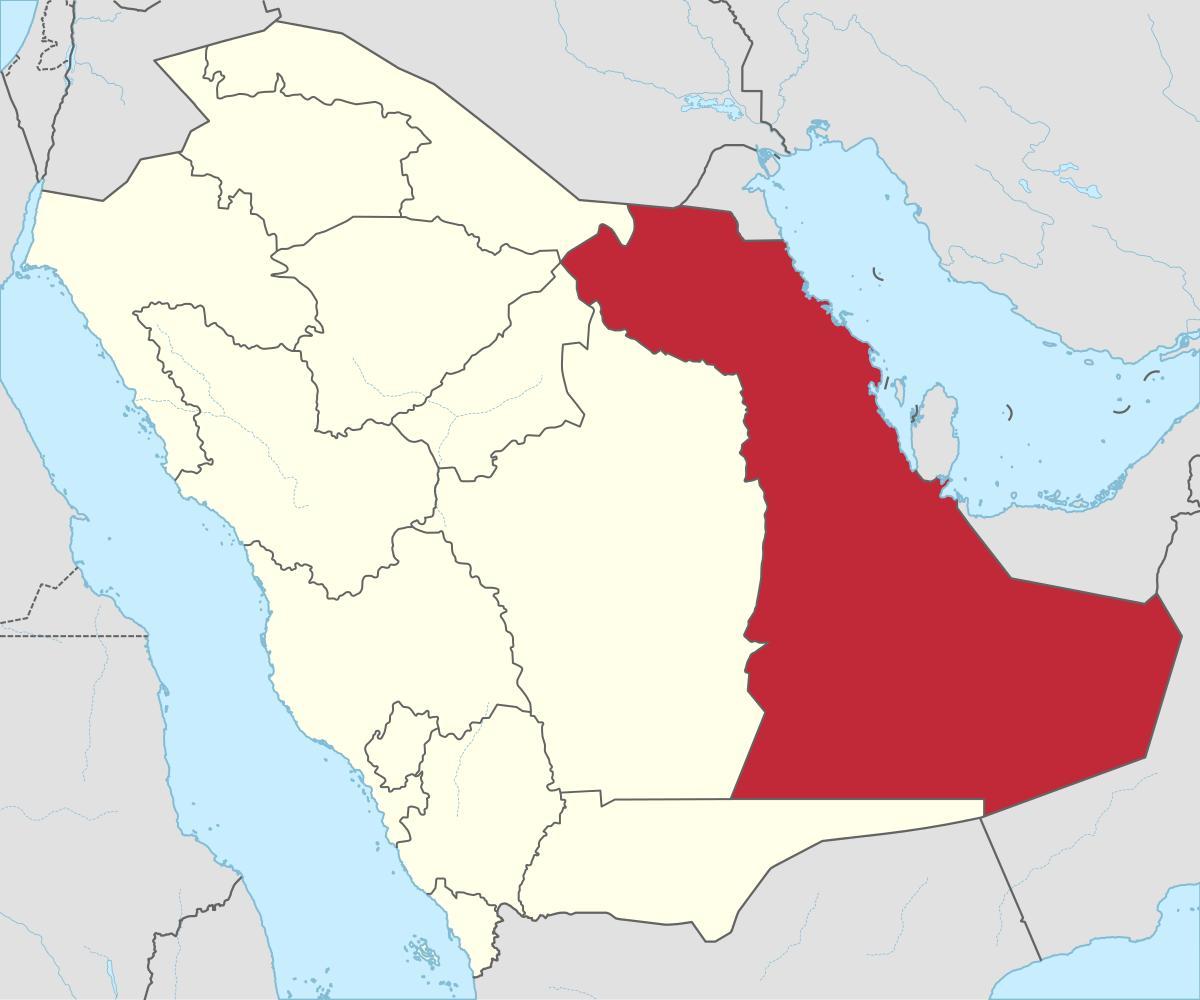 خريطة المنطقة الشرقية المملكة العربية السعودية