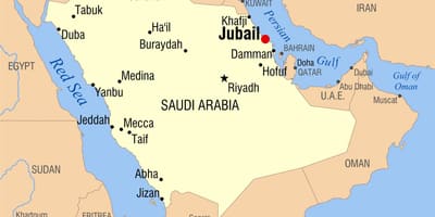 الجبيل المملكة العربية السعودية خريطة