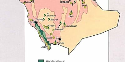 خريطة المملكة العربية السعودية الموارد الطبيعية