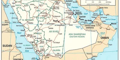 خريطة المملكة العربية السعودية الطريق