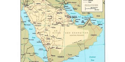 المملكة العربية السعودية خريطة المدن الرئيسية