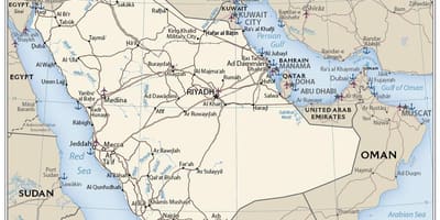 خريطة المملكة العربية السعودية الموانئ