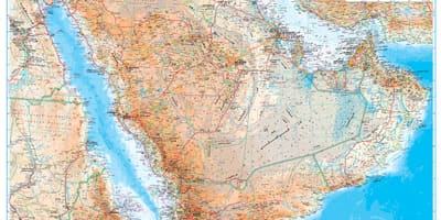 خريطة المملكة العربية السعودية الطبوغرافية