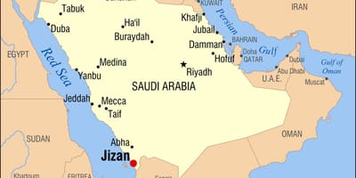 جيزان المملكة العربية السعودية خريطة