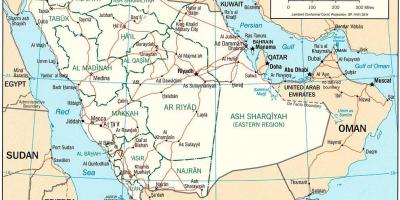 خريطة المملكة العربية السعودية السياسية